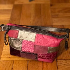 Pink patterned coach bag